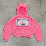 Printed Personalized Patterns Street Style Street Hooded Cardigan Long