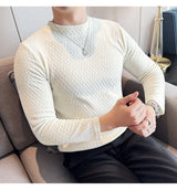 Skatercore Graphic tee – Autumn Winter Semi Turtleneck Stretch Slim Fit Long Sleeve T