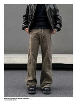 american high street retro men and women trendy straight work pants couple spring and autumn hip hop loose casual pants y2k unique default style 811