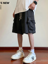 summer mens cargo shorts 2024 new outdoor multi pocket basketball casual loose work pants male drawstring y2k bermuda hombre unique cargo style 44