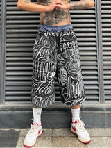 2 pieces sets mens fashion harajuku printed single breasted shirts and drawstring capris short pants joggers new streetwear sets unique joggers style 4439