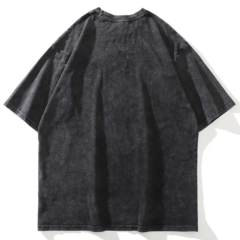 Skatercore Oversized shirt – Aolamegs Mens T Shirt Letter Printed Anime Esthetics Graphic