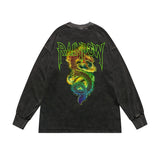 Sadcore Streetwear – Rainbowtouches Washed Long T Shirt Unisex Vintage Fashion Dr – Edgy Streetwear for All Genders