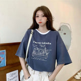 Glitchcore Oversized shirt – Summer Japanese Girly Cotton Short Sleeved T Shirt For Women