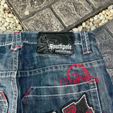 2024 new fashion comfortable versatile Gothic punk cross graphic print design casual denim short for men casual jorts shorts y2k