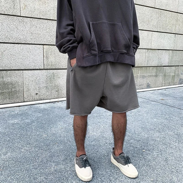 Good Quality New Kanye West Shorts High Street Chaopai Heavyweight Curled Edge Oversized Motion Casual Breeches