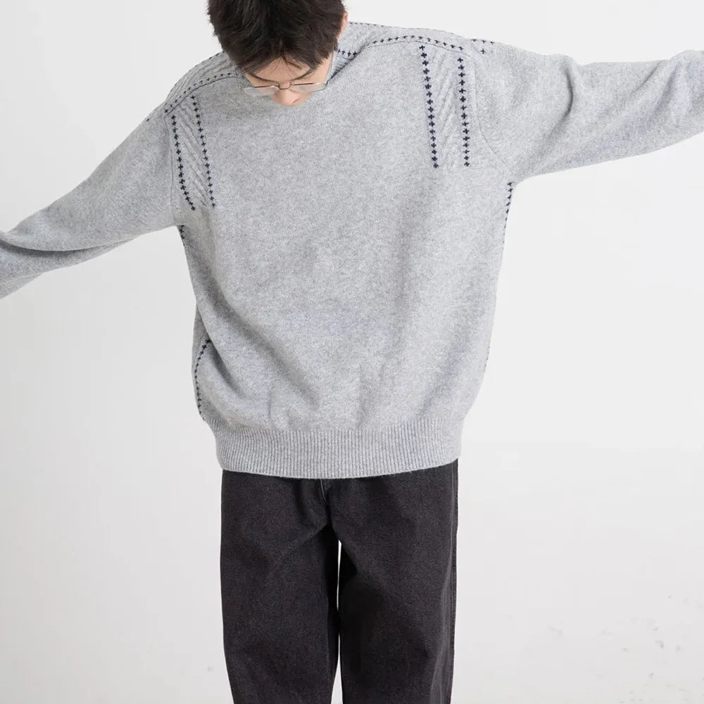 layered flame street knit, photo-ready knit, trendy urban fashion top for men, layered streetwear look