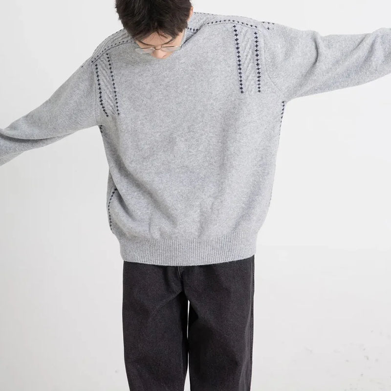 layered flame street knit, photo-ready knit, trendy urban fashion top for men, layered streetwear look