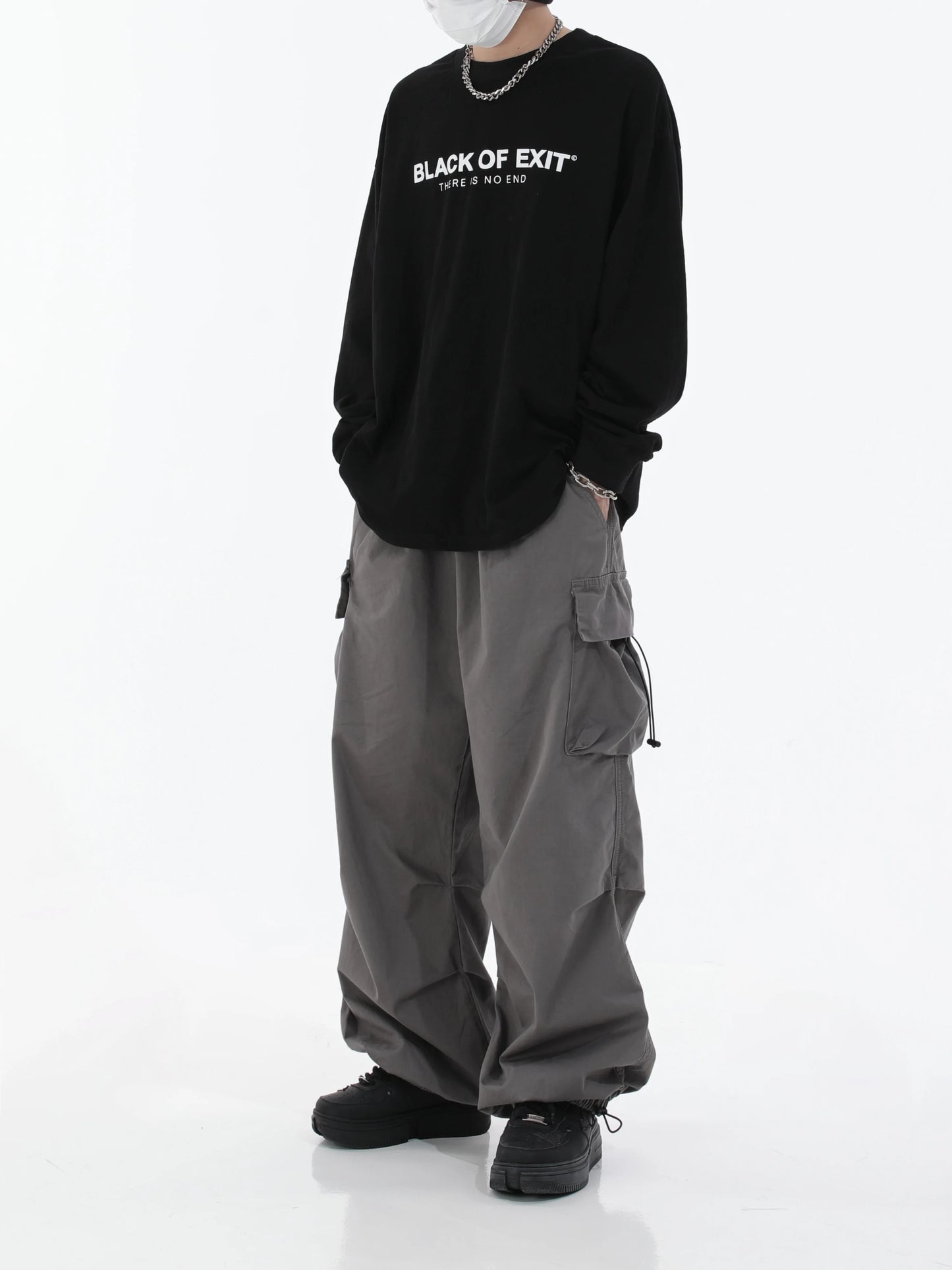 hip hop loose fit elastic waist pants fashion side pocket pants streetwear mens new spring summer casual baggy pants joggers unique joggers style 453