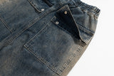 mens high street loose denim jeans casual straight retro washed jeans hip hop streetwear casual wide legs joggers baggy jeans unique joggers style 2876