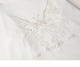 Men Suede Sweatshirt Streetwear Butterfly Monster Embroidery Harajuku