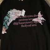 Trapwear Crying angel – American Retro Street Butterfly Print Graphic T Shirt Summer