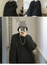 bold fire sweater, layered fit piece, aesthetic soft knit grunge sweater for cozy streetwear