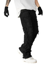 destroyed ripped pieced patchwork denim jean pants casual straight biker trousers mens fashion y2k hip hop streetwear joggers streetwear sweatpants