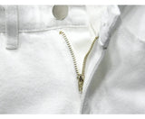 new white jeans shorts men fashion ripped knee length pants simple casual slim hole denim shorts male streetwear unique jeans style 1189