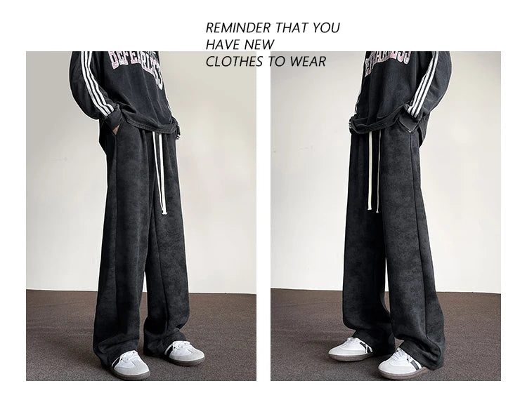 harajuku streetwear tie dye casual pants men women wide leg straight mopping trousers oversize korean fashion drawstring pants unique default style 1277