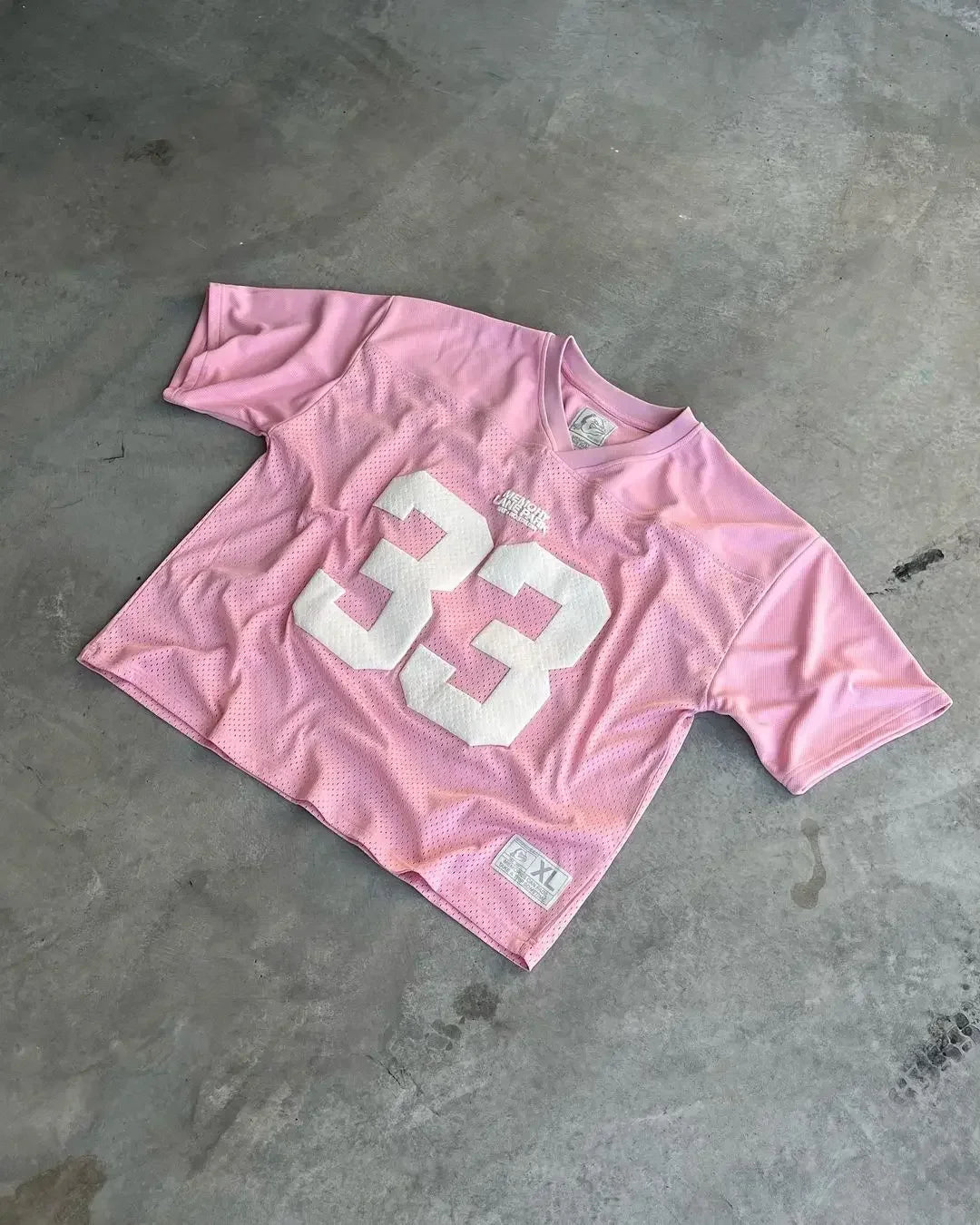 Cyberpunk Streetwear top – Trendy Oversize Pink 33 Graphic T Shirts Jersey College T Sh