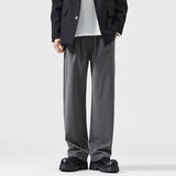 suit pant men korean streetwear fashion loose casual plus size straight suit pant office man commuter pants trousers minimalist street pants