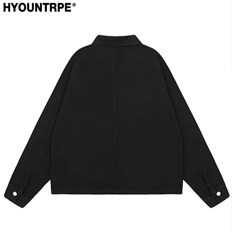 skulls printed harajuku denim jacket and coat mens fashion hip hop full zipper outerwear casual loose streetwear jeans jacket - variant style 80827a for streetwear fashion