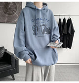 Cool Cartoon Cat Graphic Print Hoodies For Men Y2K Streetwear Clothes