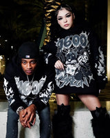 Y2k Pullover Long Sleeved Sweatshirt Vintage Printed Pattern Streetwear Tops Vintage Clothes Dark Punk School Outfit Ootd Jacket