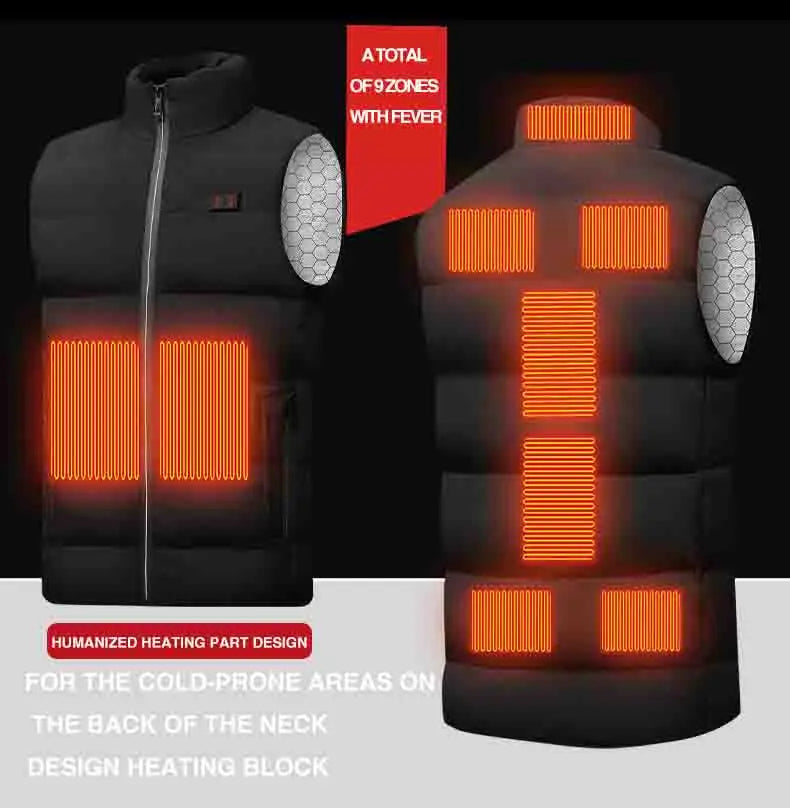 graphic outerwear featuring rainbowtouches 9 places heated vest men women usb heated jacket heating vest thermal clothing hunting vest winter heating jacket design – premium quality jacket for men