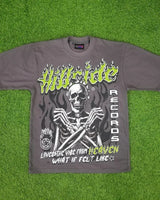 Cyberpunk Melting smiley – 2024 New Summer Trend Skull Bone Print Oversized T Shirt Men