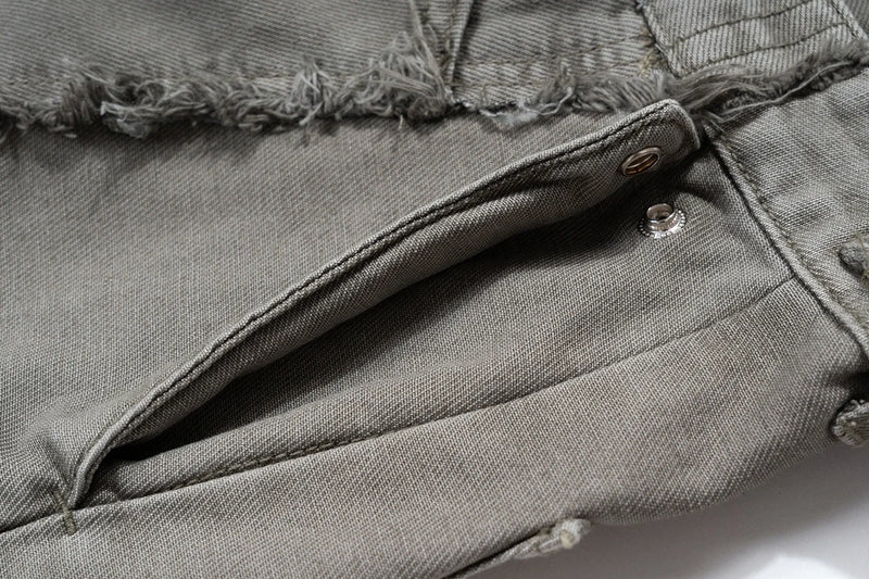 y2k streetwear tassel multi pocket jeans for men straight solid baggy cargo pants pantalones hombre casual denim trousers 1 unique cargo style 504