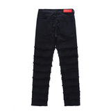 destroyed ripped pieced patchwork denim jean pants casual straight biker trousers mens fashion y2k hip hop streetwear joggers unique joggers style 539