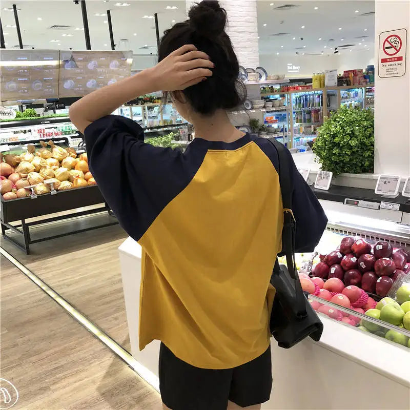Skatercore Melting smiley – Summer Korean Student Short Sleeved T Shirt Women Harajuku B