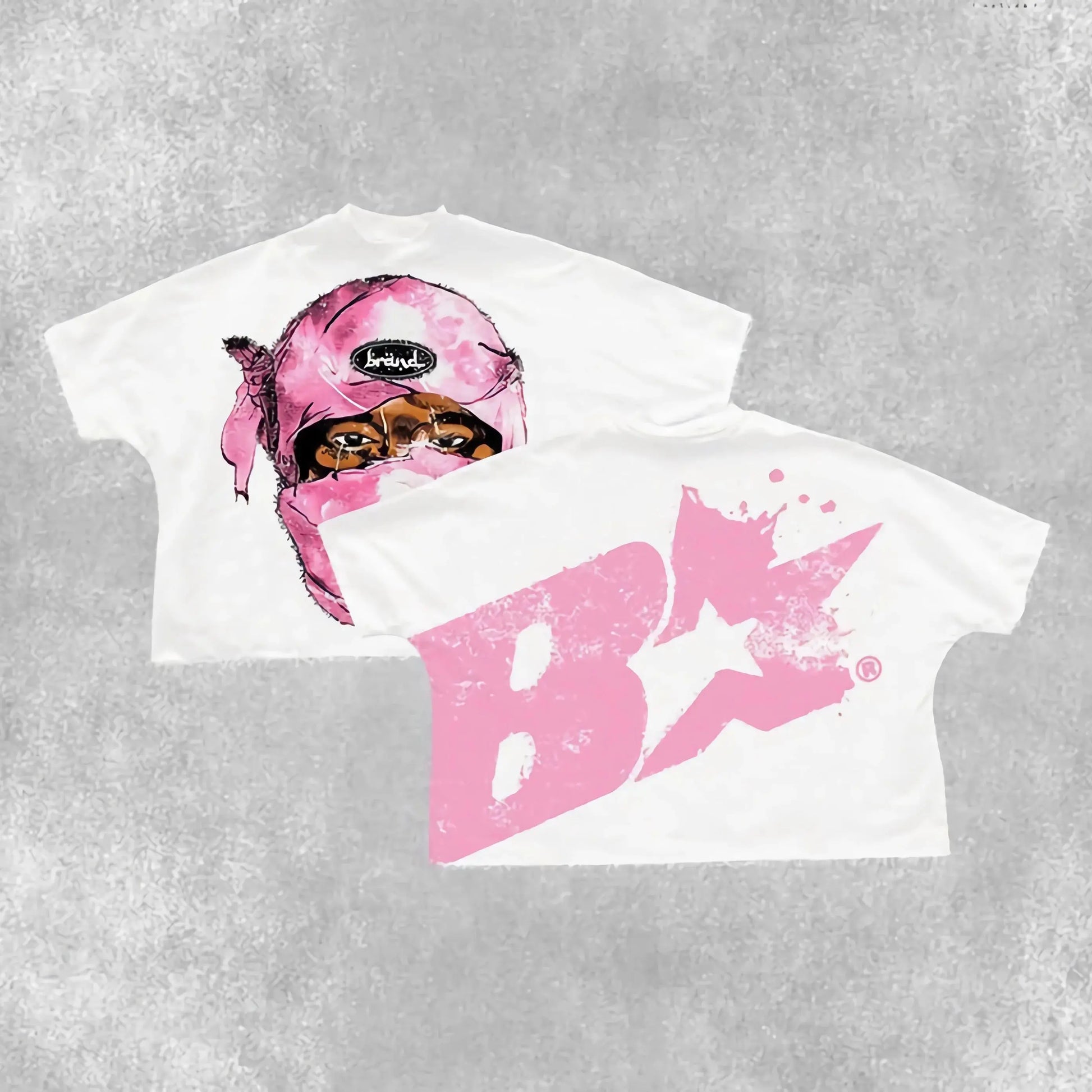sadcore anime shirt with tech glitch effect and flame strokes