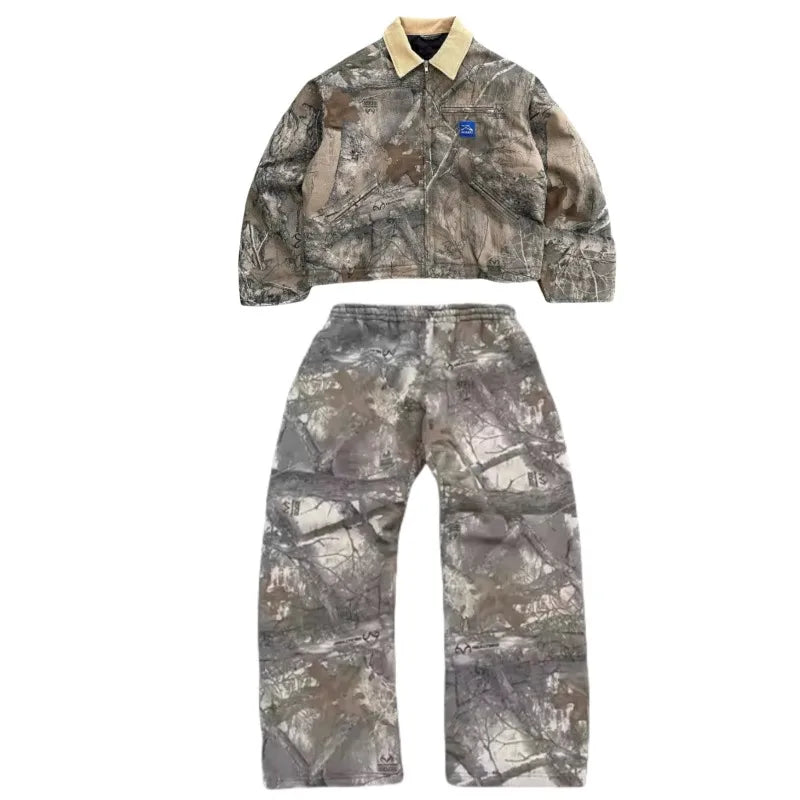 jacket clothes for men harajuku retro hip hop camouflage graphics oversized sweatpants long sleeve jackets coat tracksuit men urban active pants