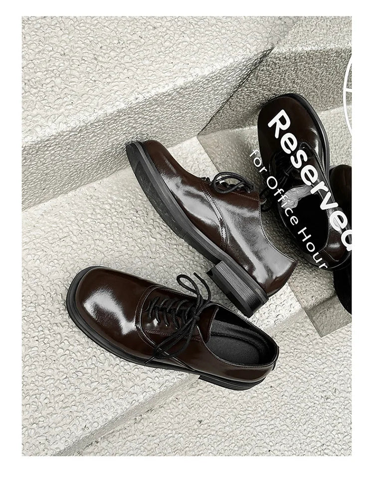 Commute Business Casual Derby Shoes Men Women Streetwear Fashion Hip Hop PU Leather Shoes Couple Shoe