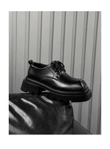 High Street Increase Derby Shoes Men's Streetwear Fashion Thick Sole Platform PU Leather Casual Luxury Designer Shoe
