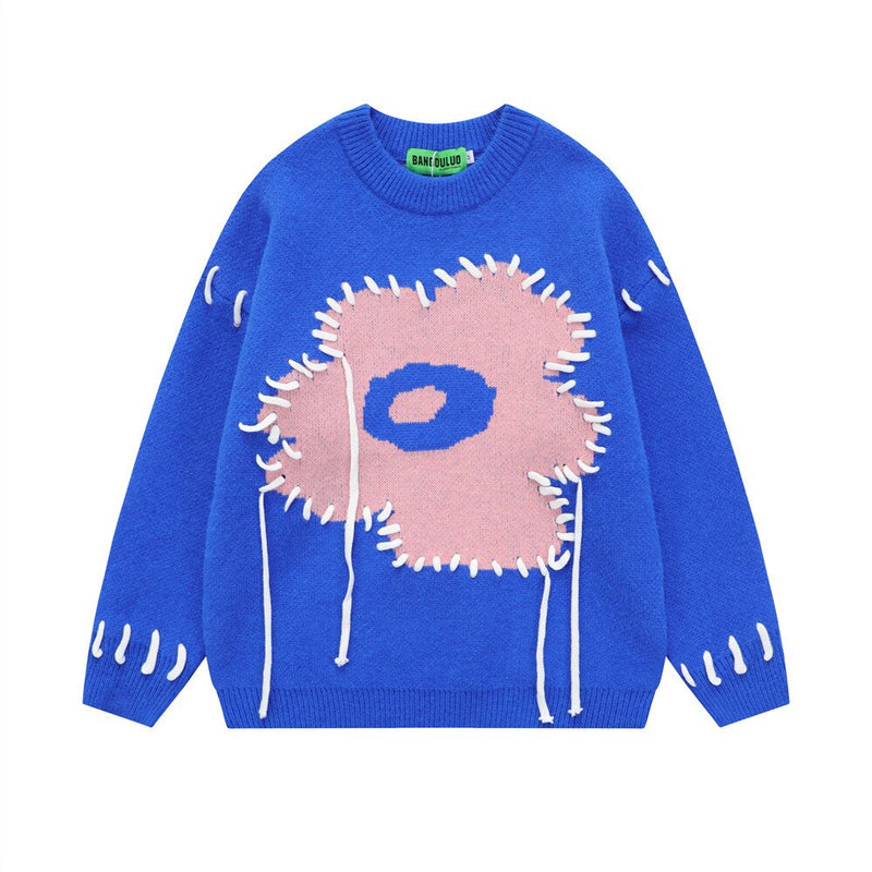 "Blue Face" Unisex Men Women Graphic Streetwear Sweater Daulet Apparel