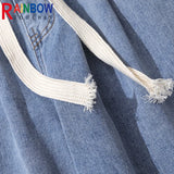 rainbowtouches men jeans fashion classic brand men wide legs elastic concise jeans casual trousers retro style boy loose pants urban skinny jeans