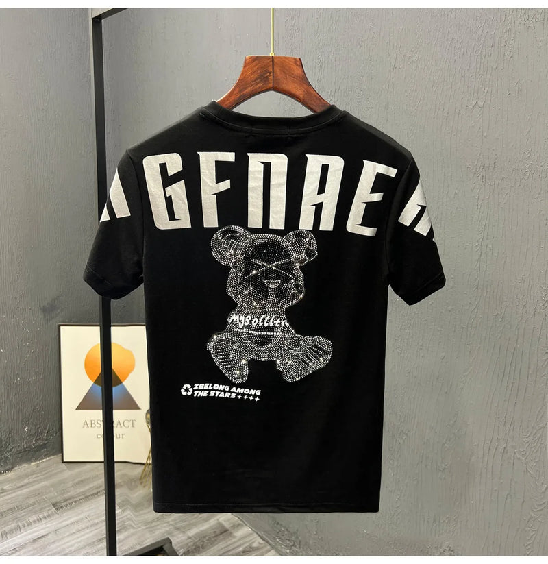 Cyberpunk Melting smiley – High Texture 2023 New Mens Fashion Letter Printed Bear Rhine