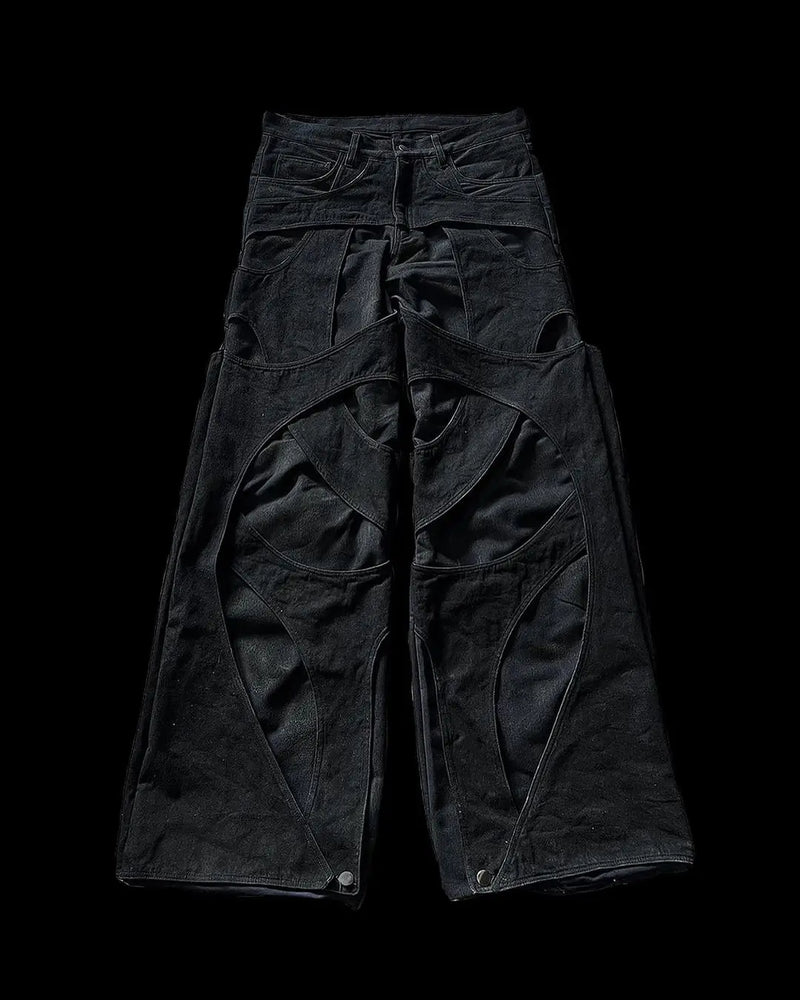 2024 new gothic retro jeans for men wide leg straight black y2k baggy jeans harajuku hip hop high waist denim pants streetwear unique jeans style 805