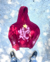 Couples Clothing Top Y2K Super Large Hooded Shirt With Letter Pattern