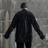 grunge winter jacket, layered citywear - trendy urban streetwear fashion for men and women
