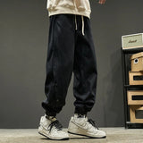 Autumn Casual Joggers Sports Pants Mens High Street Baggy Breasted Trousers