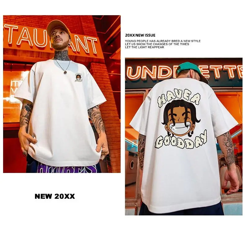 Vaporwave Crying angel – American Street Hip Hop Fashion Print Summer Men And Women L