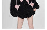 Harajuku Sweet Thicknecked Bow College Coat Woman Zip Up Hoodie Sailor