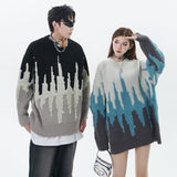 fashion pattern knitted sweater mens casual drop shoulder pollover unisex harajuku y2k streetwear loose knit sweaters jumpers - trendy hip hop fashion hoodie, vintage look oversized hoodie, gothic aesthetic hoodie for winter