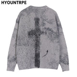 grunge oversized flame jumper built for warmth and edge, essential for winter street style, men’s streetwear clothing piece f