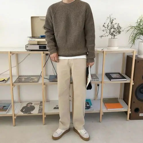varsity knit sweater with retro streetwear styling for fall and winter outfits, ideal for men’s fashion and seasonal streetwe