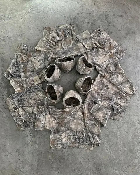 New High Street Hip Hop Oversized Camo Hoodies Y2K Retro Hoodie Men Pr