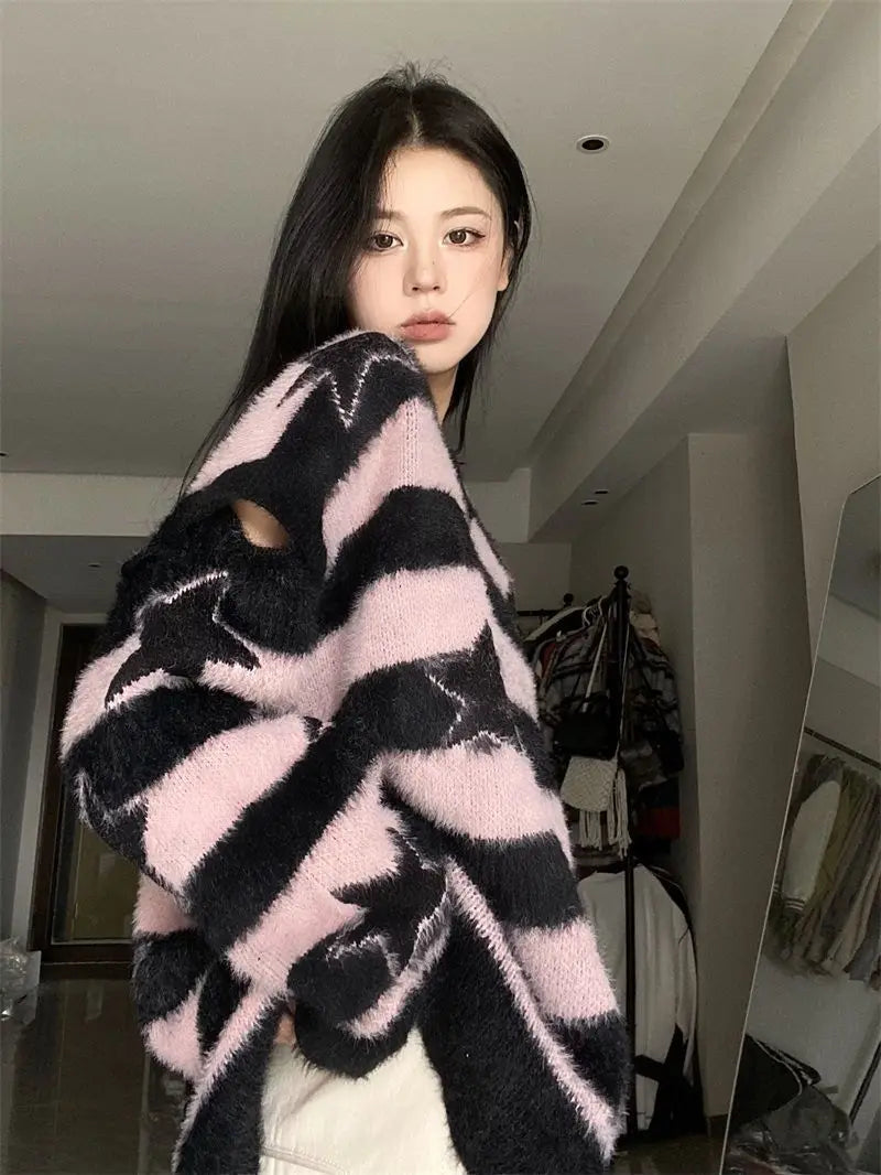 oversized flame knit top, unisex streetwear inspired by 2025 fashion trends, mens fashion layer for modern streetwear collect