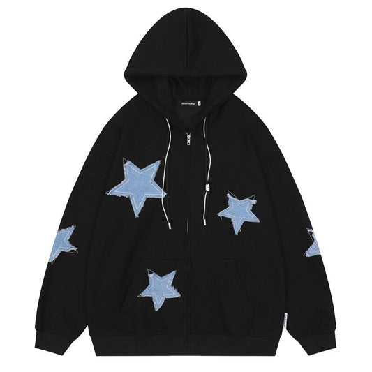 "Purple Star" Graphic Unisex Streetwear Vintage Women Men Y2K Hoodie