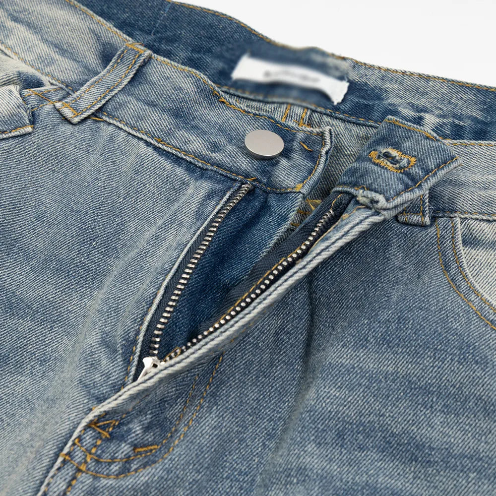 mens fashion ripped jeans blue straight baggy jeans trousers luxury loose casual distressed denim pants male 1 denim street jeans